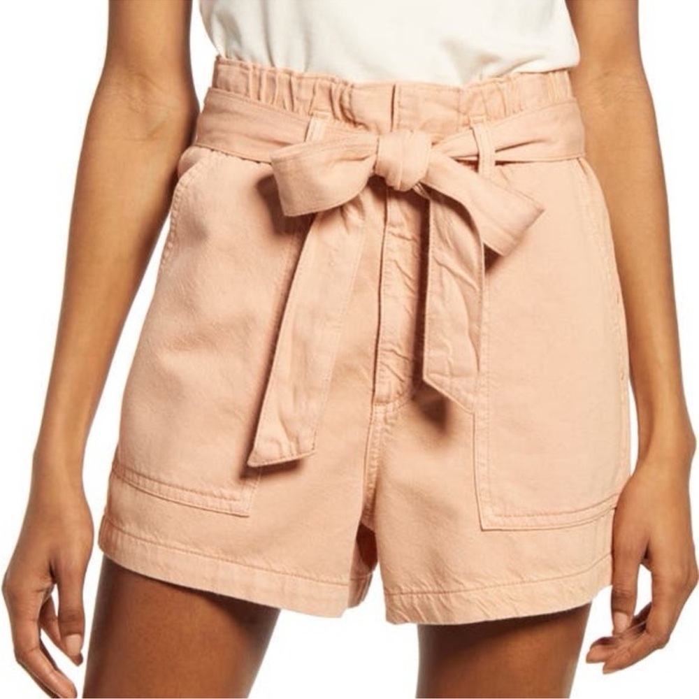 AG Adriano Goldschmied Women's High Waist Shorts in Peach